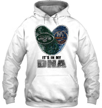 Load image into Gallery viewer, New York Jets and New York Islanders it's my dna love fingerprints shirt