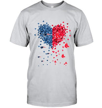 Load image into Gallery viewer, New England Patriots and Boston Red Sox tiny hearts shaped fan shirt