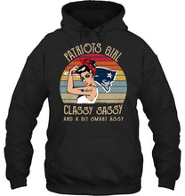 Load image into Gallery viewer, New England Patriots girl classy sasy and a bit smart asy retro shirt