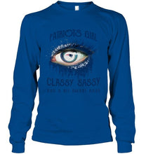 Load image into Gallery viewer, New England Patriots girl classy sasy and a bit smart asy glitter pattern eye t shirt