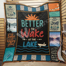 Load image into Gallery viewer, better to wake at the lake happy place blanket