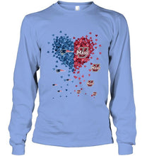 Load image into Gallery viewer, New England Patriots and UMass Minutemens tiny hearts shaped fan shirt