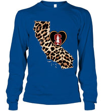 Load image into Gallery viewer, Stanford Cardinal Leopard State Map love shirt