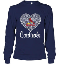 Load image into Gallery viewer, St Louis Cardinals heart floral pattern shirt