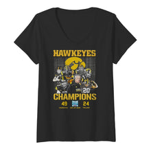 Load image into Gallery viewer, Hawkeyes Champions Holiday Bowl Hawkeyes 49 Trojans 24 shirt by Moteefes store Women's V-Neck T-Shirt