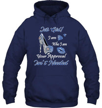 Load image into Gallery viewer, Winnipeg Jets girl i am who i am your approval isn't needed high heel lips diamond glitter pattern t shirt