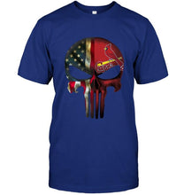 Load image into Gallery viewer, St Louis Cardinals skull american flag shirt