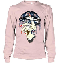 Load image into Gallery viewer, Shut the f ck up sexy Winnipeg Jets glittering lips shirt