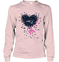 Load image into Gallery viewer, New England Patriots tiny heart love shaped br east cancer shirt