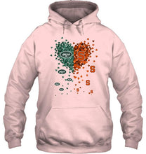 Load image into Gallery viewer, New York Jets and Syracuse Orange tiny hearts shaped fan shirt