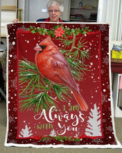 Load image into Gallery viewer, i am always with you cardinalis bird quilt blanket