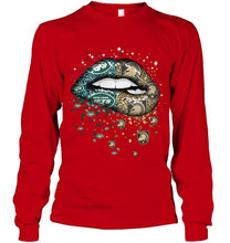 Load image into Gallery viewer, New York Jets and Army Black Knights glitter pattern sexy lips t shirt