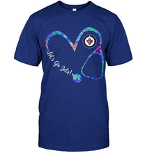 Load image into Gallery viewer, Let's go Winnipeg Jets dyed nurse scope love shirt