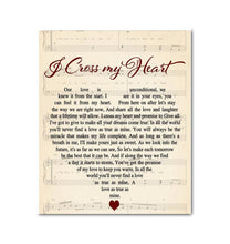 Load image into Gallery viewer, George Strait I cross my heart Lyric heart typography canvas