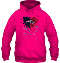 Load image into Gallery viewer, New England Patriots dual colors tiny heart shaped shirt