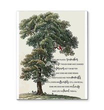 Load image into Gallery viewer, The Beatles In my life lyric tree cardinal bird canvas
