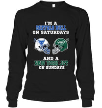 Load image into Gallery viewer, I'm Buffalo Bull on saturdays and New York Jet on sundays shirt