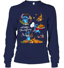 Load image into Gallery viewer, happy thanksgiving stitch lover t shirt