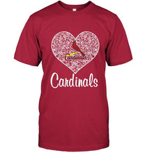 Load image into Gallery viewer, St Louis Cardinals heart floral pattern shirt