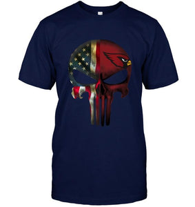 Arizona Cardinals skull american flag shirt