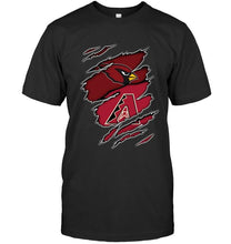 Load image into Gallery viewer, Arizona Cardinals and Arizona Diamondbacks layer under ripped shirt