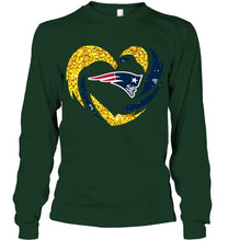 Load image into Gallery viewer, New England Patriots heart love golden glitter pattern hurricane shirt