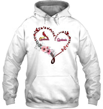 Load image into Gallery viewer, St Louis Cardinals butterfly heart shirt
