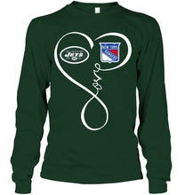 Load image into Gallery viewer, New York Jets New York Rangers love heart shirt