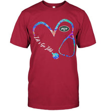 Load image into Gallery viewer, Let's go New York Jets dyed nurse scope love shirt