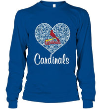Load image into Gallery viewer, St Louis Cardinals heart floral pattern shirt