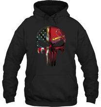 Load image into Gallery viewer, St Louis Cardinals skull american flag shirt