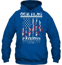 Load image into Gallery viewer, Our flag does not fly because wind blows it flies with breath of patriot protecting it shirt