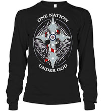 Load image into Gallery viewer, One nation under god Winnipeg Jets jesus cross T Shirt