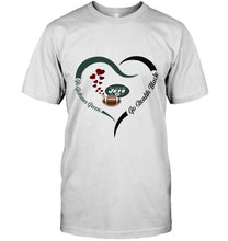 Load image into Gallery viewer, Go Gotham green Go Stealth black New York Jets fan heart shirt
