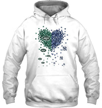 Load image into Gallery viewer, New York Jets and New York Yankees tiny hearts shaped fan shirt