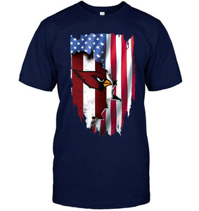 Arizona Cardinals flag ripped american flag shirt