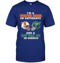 Load image into Gallery viewer, I'm Syracuse Orange on saturdays and New York Jet on sundays shirt
