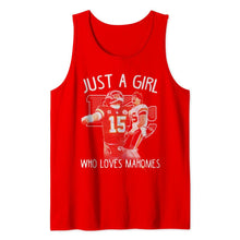 Load image into Gallery viewer, Kansas City Chiefs Just a girl who loves Mahomes shirt by Moteefes store Men's Tank Top