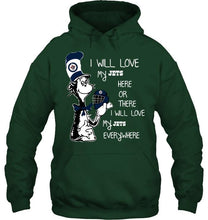 Load image into Gallery viewer, I will love my Winnipeg Jets here or there love everywhere the cat fan simpson shirt