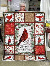 Load image into Gallery viewer, i am always with you cardinals bird quilt blanket