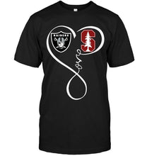 Load image into Gallery viewer, Oakland Raiders Stanford Cardinal love heart shirt