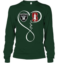 Load image into Gallery viewer, Oakland Raiders Stanford Cardinal love heart shirt