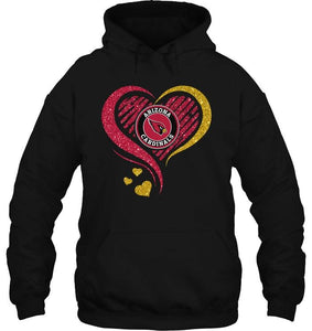 Arizona Cardinals heart glittering shirt