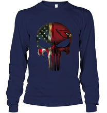 Load image into Gallery viewer, Arizona Cardinals skull american flag shirt