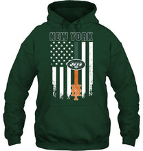 Load image into Gallery viewer, New York New York Jets New York Mets american flag shirt