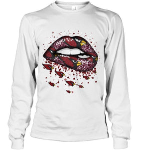 Arizona Cardinals heart glitter pattern lips shirt