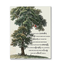 Load image into Gallery viewer, The Beatles In my life lyric tree cardinal bird canvas