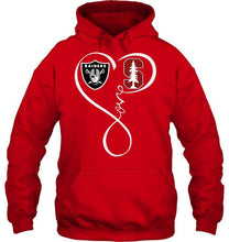 Load image into Gallery viewer, Oakland Raiders Stanford Cardinal love heart shirt