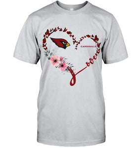 Arizona Cardinals butterfly heart shirt