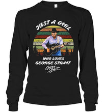 Load image into Gallery viewer, Just a girl who love george strait signed retro shirt
